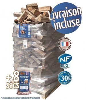 BOIS DE CHAUFFAGE 40CM + 8 SACS DE 20L – WOODSTOCK